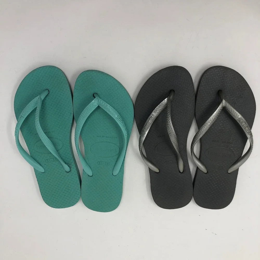 Blowfish Havaianas Sandals Bundle Girls Size 2 31/32 Kids Pink Teal White 7 Pair